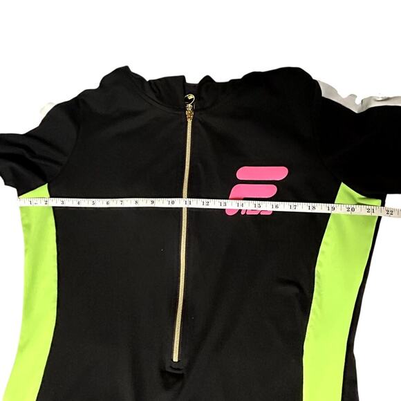 Fila Bodycon Streetwear Hooded Neon Mini Dress Sz XL - Picture 6 of 6